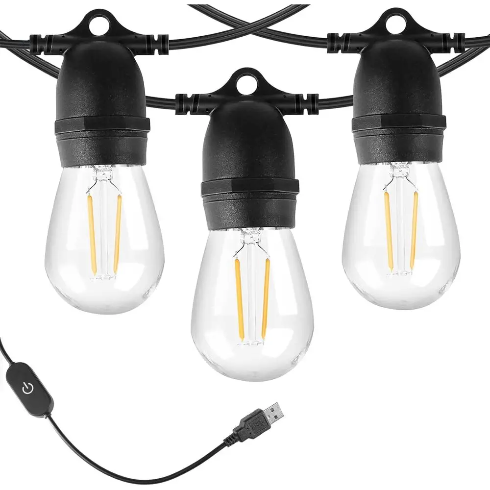Outdoor Camping Lights String - Luzes de Cordão USB de 24,6