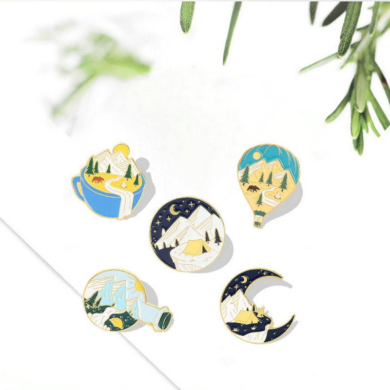 Outdoor Camping For Kids - Alfinetes esmaltados de aventura de acampamento,