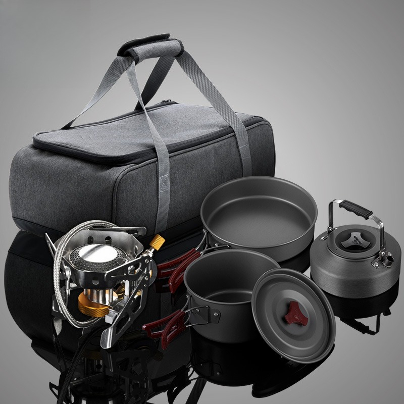 Outdoor Camping Gas Stove - Conjunto de Fogão a Gás Portátil