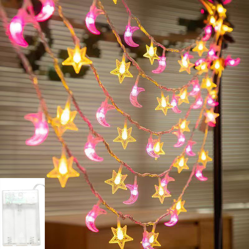 Outdoor Camping Lights String - 1.5m/3m led estrela lua luz colorida