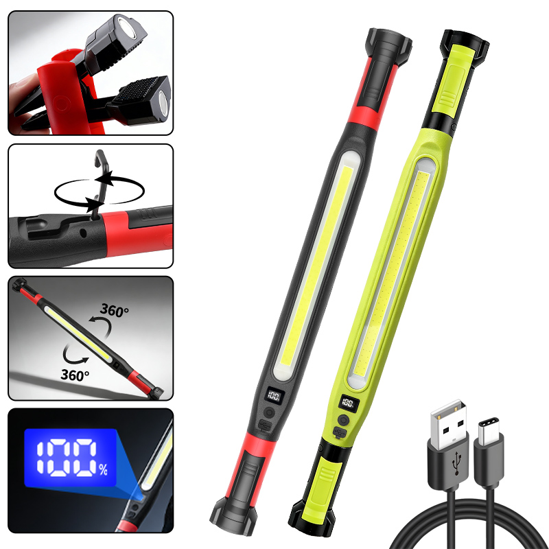 Outdoor Camping Lamp - Luz de trabalho COB tipo C,