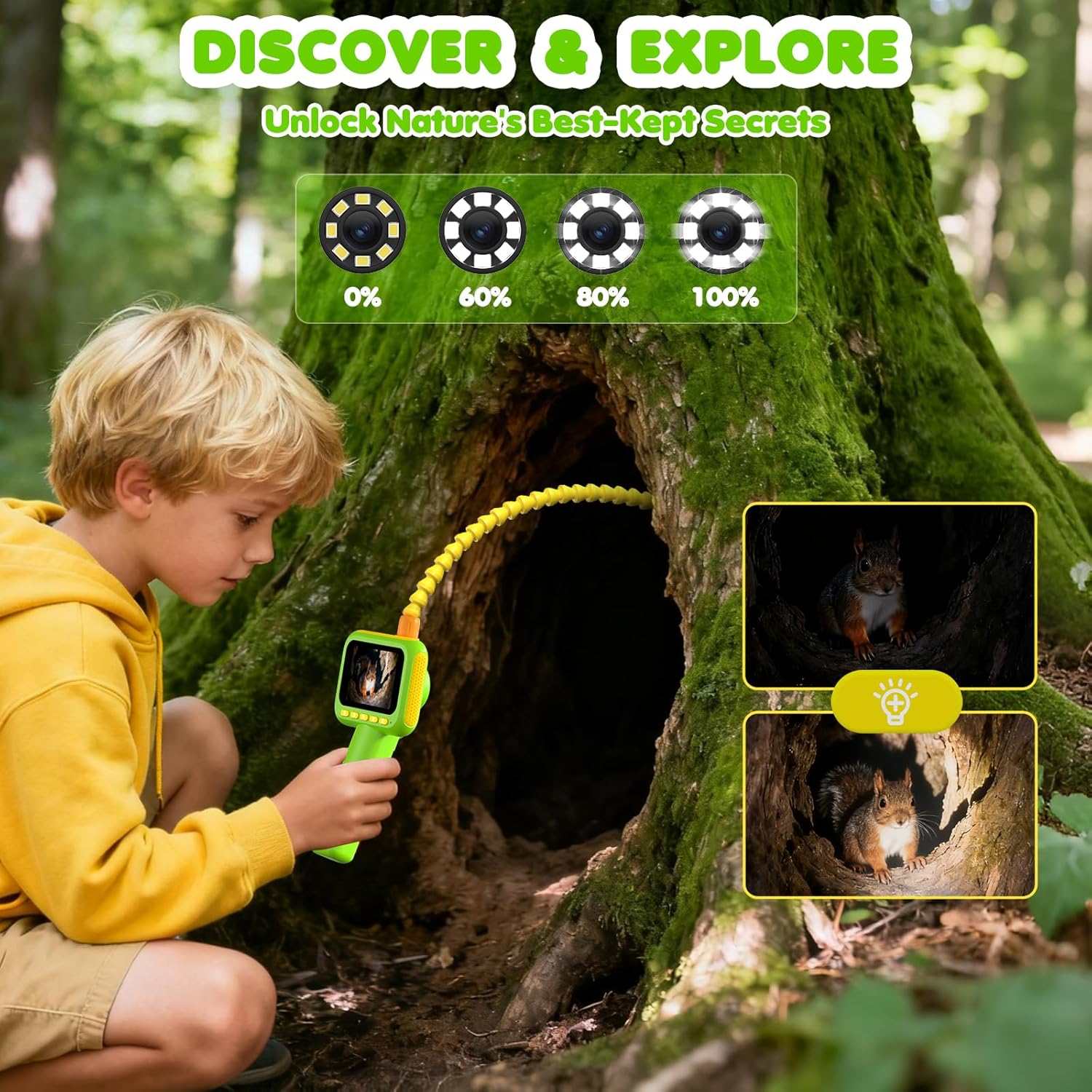 Outdoor Camping For Kids - Endoscópio para Crianças, Câmera Boroscópica com