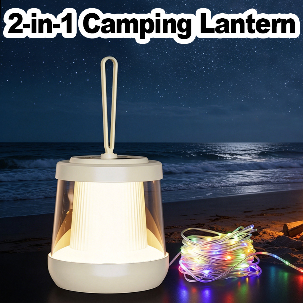 Outdoor Camping Lights String - Lanterna de Camping 2 em 1