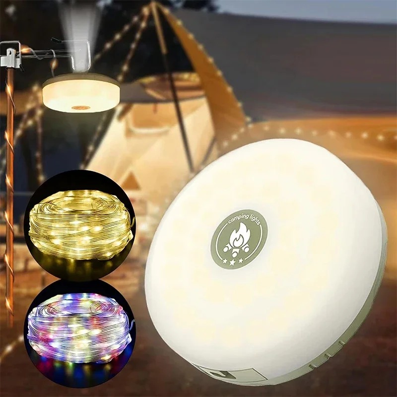 Outdoor Camping Lights String - 4-em-1 luz de acampamento led carretel