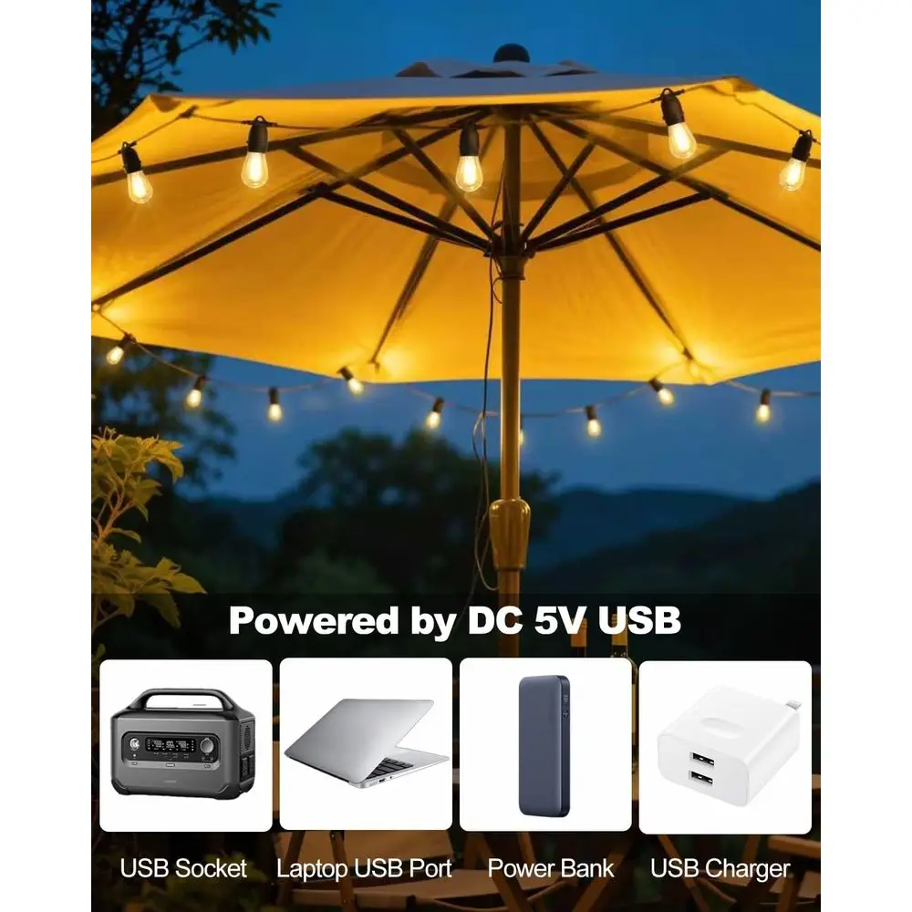Luzes de Cordão USB de 24,6 pé - Outdoor Camping Lights String avaliação e preço