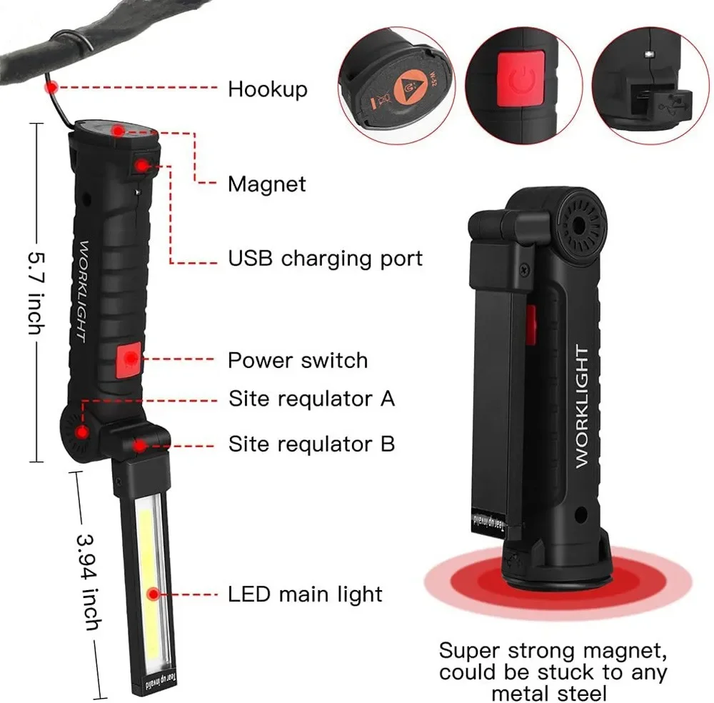 Lanterna led cob portátil usb  - Outdoor Camping Lamp avaliação e preço