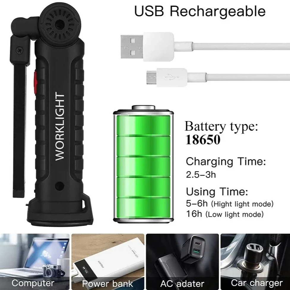 Lanterna led cob portátil usb  - Outdoor Camping Lamp avaliação e preço