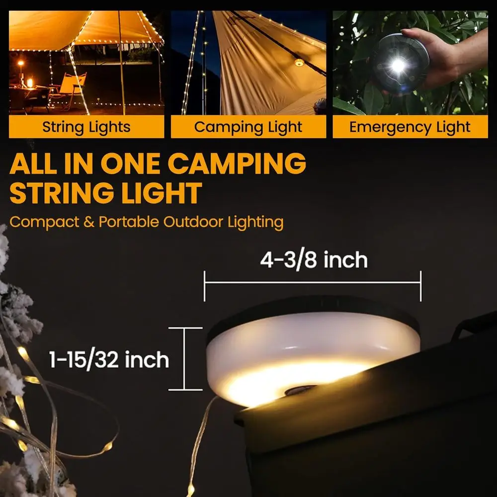 Luzes de Cordão Recarregáveis  - Outdoor Camping Lights String avaliação e preço