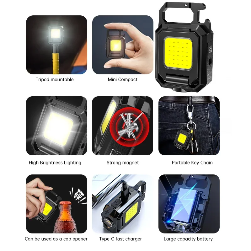 Mini lanterna chaveiro luz COB - Outdoor Camping Lamp avaliação e preço