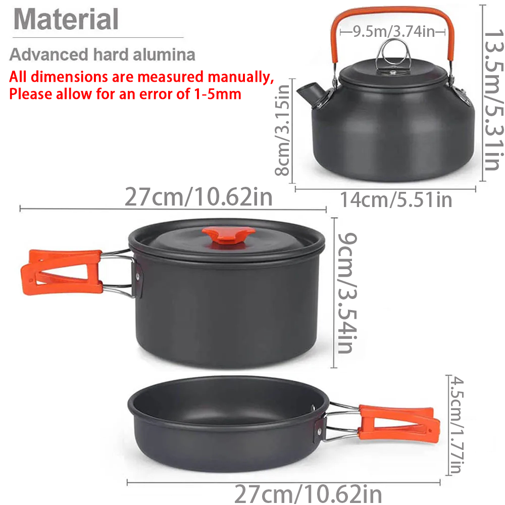 1 pçs/1 conjunto kit de panela - Outdoor Camping Kitchen Set avaliação e preço