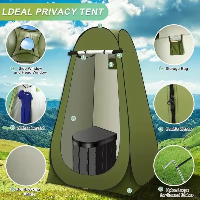 ‌ Abrigo de privacidade para b - Outdoor Camping Toilet Tent avaliação e preço