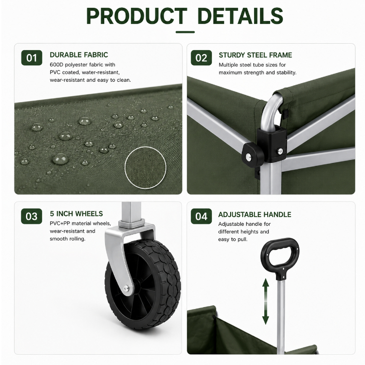 Carrinho Dobrável de Grande Ca - Outdoor Camping Furniture avaliação e preço