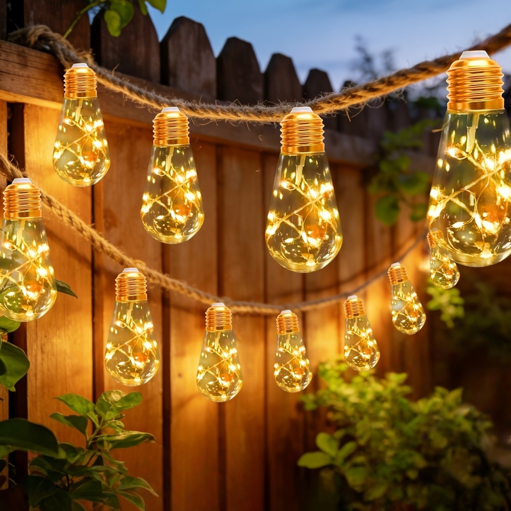 Corda de Luz Solar Externa 10/ - Outdoor Camping Lights String avaliação e preço