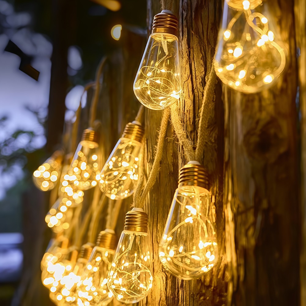 Corda de Luz Solar Externa 10/ - Outdoor Camping Lights String avaliação e preço