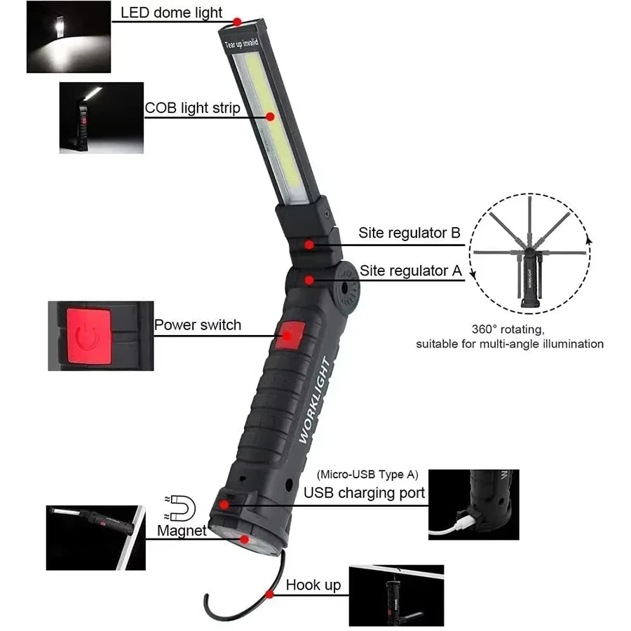 Nova Lanterna LED COB Portátil - Outdoor Camping Lamp avaliação e preço
