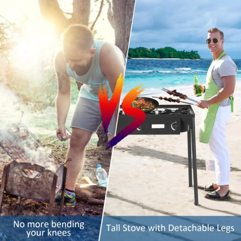 Fogão a Gás Propano Portátil d - Outdoor Camping Gas Stove avaliação e preço